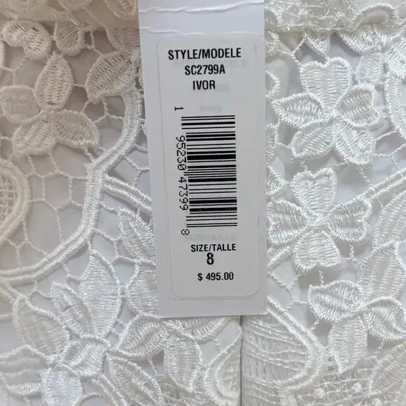 Badgley Mischka Strapless Lace Midi Dress 8 NWT - Picture 7 of 10